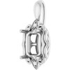 Accented Pendant Mounting in Sterling Silver for Emerald Stone, 2.38 grams