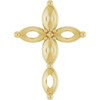Cross Necklace or Pendant Mounting in 14 Karat Yellow Gold for Marquise Stone, 0.68 grams