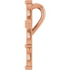 Cross Necklace or Pendant Mounting in 14 Karat Rose Gold for Marquise Stone, 0.68 grams