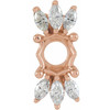 Accented Necklace or Pendant Mounting in 14 Karat Rose Gold for Round Stone, 0.98 grams