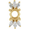 Accented Necklace or Pendant Mounting in 14 Karat Yellow Gold for Round Stone, 0.97 grams