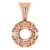 Accented Pendant Mounting in 18 Karat Rose Gold for Round Stone, 1.32 grams