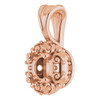 Accented Pendant Mounting in 18 Karat Rose Gold for Round Stone, 1.32 grams