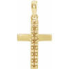 Accented Cross Necklace or Pendant Mounting in 14 Karat Yellow Gold for Round Stone, 0.83 grams