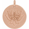 Lotus Necklace or Pendant Mounting in 14 Karat Rose Gold for Round Stone, 1.74 grams