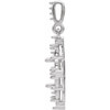 Halo Style Necklace or Pendant Mounting in Sterling Silver for Emerald Stone, 1.08 grams