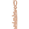 Halo Style Necklace or Pendant Mounting in 14 Karat Rose Gold for Emerald Stone, 1.36 grams