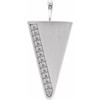Triangle Necklace or Pendant Mounting in 14 Karat White Gold for Round Stone, 4.6 grams