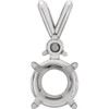 Round 4 Prong Accented Pendant Mounting in Platinum for Round Stone, 1.01 grams