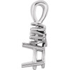 Oval 4 Prong Accented Pendant Mounting in Platinum for Oval Stone, 1.82 grams