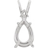 Pear 4 Prong Pendant Mounting in 14 Karat Rose Gold for Pear shape Stone, 0.96 grams