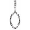 Marquise 4 Prong Halo Style Pendant Mounting in Platinum for Marquise Stone, 0.84 grams