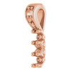 Three Stone Pendant Mounting in 14 Karat Rose Gold for Round Stone, 0.35 grams
