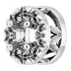 Halo Style Pendant Mounting in 14 Karat White Gold for Round Stone, 0.52 grams