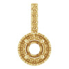 Halo Style Pendant Mounting in 14 Karat Yellow Gold for Round Stone, 1.84 grams