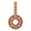 Halo Style Pendant Mounting in 18 Karat Rose Gold for Round Stone, 2.2 grams