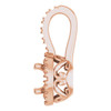 Halo Style Pendant Mounting in 18 Karat Rose Gold for Round Stone, 2.2 grams