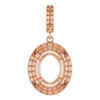 Halo Style Pendant Mounting in 10 Karat Rose Gold for Oval Stone, 2.15 grams