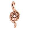 Accented Pendant Mounting in 10 Karat Rose Gold for Round Stone, 1.01 grams