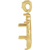Vintage Inspired Necklace or Pendant Mounting in 14 Karat Yellow Gold for Oval Stone, 2.3 grams