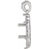 Vintage Inspired Necklace or Pendant Mounting in Platinum for Oval Stone, 3.58 grams