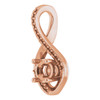 Accented Pendant Mounting in 18 Karat Rose Gold for Round Stone, 1.18 grams