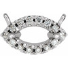 French Set Halo Style Necklace or Center Mounting in Platinum for Marquise Stone, 0.68 grams