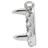 French Set Halo Style Necklace or Center Mounting in Platinum for Emerald Stone, 1.05 grams
