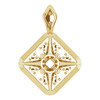 Halo Style Pendant Mounting in 10 Karat Yellow Gold for Round Stone, 0.83 grams
