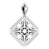 Halo Style Pendant Mounting in 10 Karat White Gold for Round Stone, 0.79 grams