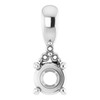 Accented Pendant Mounting in 18 Karat White Gold for Round Stone, 0.61 grams