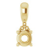 Accented Pendant Mounting in 14 Karat Yellow Gold for Round Stone, 0.54 grams