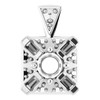 Halo Style Pendant Mounting in 10 Karat White Gold for Round Stone, 1.44 grams