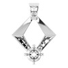 Accented Pendant Mounting in 18 Karat White Gold for Round Stone, 2.07 grams