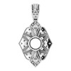 Vintage Inspired Pendant Mounting in Platinum for Round Stone, 2.21 grams