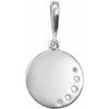 Crescent Moon Disc Necklace or Pendant Mounting in Platinum for Round Stone, 2.12 grams