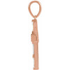 Accented Baguette Cross Necklace or Pendant Mounting in 14 Karat Rose Gold for Round Stone, 2.75 grams