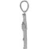 Accented Baguette Cross Necklace or Pendant Mounting in 14 Karat White Gold for Round Stone, 1.14 grams