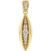 Beaded Necklace or Pendant Mounting in 14 Karat Yellow Gold for Round Stone, 1.86 grams
