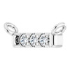 French Set Bar Necklace or Center Mounting in Platinum for Round Stone, 0.34 grams