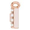 Halo Style Necklace or Center Mounting in 14 Karat Rose Gold for Straight baguette Stone, 0.56 grams
