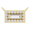Halo Style Necklace or Center Mounting in 14 Karat Yellow Gold for Straight baguette Stone, 0.55 grams