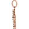 Cross Necklace or Pendant Mounting in 14 Karat Rose Gold for Round Stone, 1.18 grams