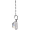 Cabochon Halo Style Necklace or Pendant Mounting in Sterling Silver for Round Stone, 3.08 grams