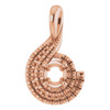 Accented Pendant Mounting in 10 Karat Rose Gold for Round Stone, 1.57 grams