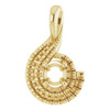 Accented Pendant Mounting in 10 Karat Yellow Gold for Round Stone, 1.56 grams