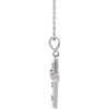 Accented Cross Necklace or Pendant Mounting in Sterling Silver for Straight baguette Stone, 1.14 grams