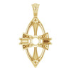 Accented Pendant Mounting in 10 Karat Yellow Gold for Round Stone, 1.83 grams