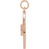 Accented Disc Necklace or Pendant Mounting in 14 Karat Rose Gold for Marquise Stone, 1.71 grams