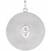 Accented Disc Necklace or Pendant Mounting in Platinum for Marquise Stone, 2.64 grams